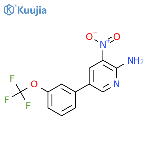 2-Amino-3-nitro-5-(3-(trifluoromethoxy)phenyl)pyridine structure
