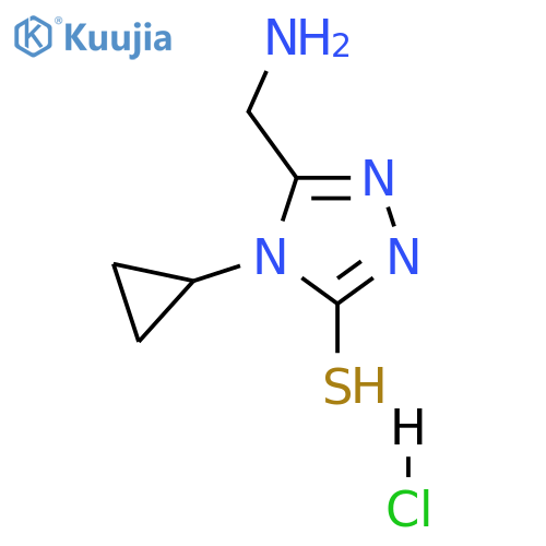 5-(aminomethyl)-4-cyclopropyl-4H-1,2,4-triazole-3-thiol hydrochloride structure