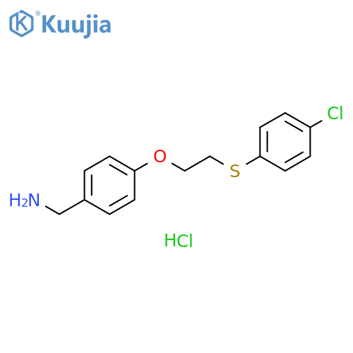 (4-{2-(4-chlorophenyl)sulfanylethoxy}phenyl)methanamine hydrochloride structure