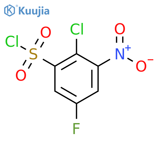 2-Chloro-5-fluoro-3-nitrobenzene-1-sulfonyl chloride structure