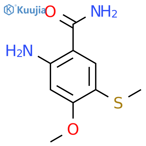 2-Amino-4-methoxy-5-(methylsulfanyl)benzamide structure