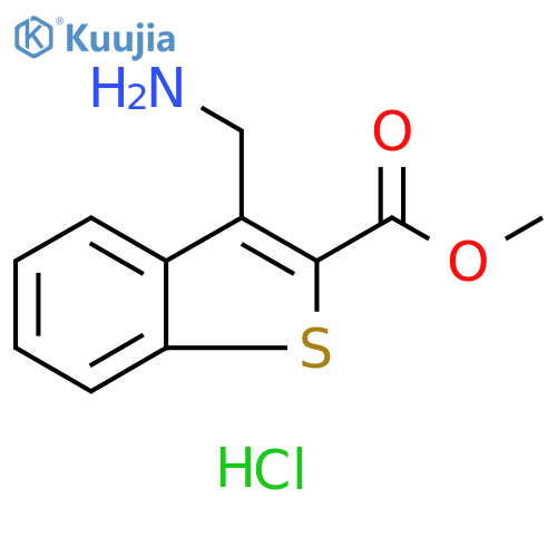 methyl 3-(aminomethyl)-1-benzothiophene-2-carboxylate hydrochloride structure