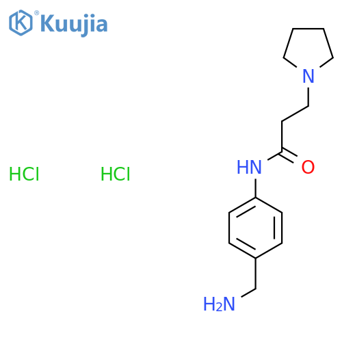 N-[4-(aminomethyl)phenyl]-3-pyrrolidin-1-yl-propanamide;dihydrochloride structure