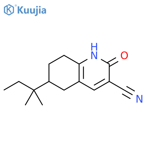 6-(2-methylbutan-2-yl)-2-oxo-1,2,5,6,7,8-hexahydroquinoline-3-carbonitrile structure