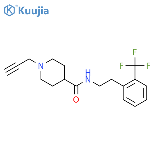 1-(prop-2-yn-1-yl)-N-{2-[2-(trifluoromethyl)phenyl]ethyl}piperidine-4-carboxamide structure