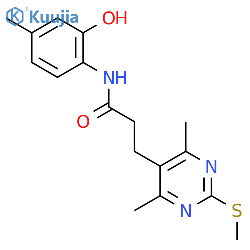 3-[4,6-dimethyl-2-(methylsulfanyl)pyrimidin-5-yl]-N-(2-hydroxy-4-methylphenyl)propanamide structure