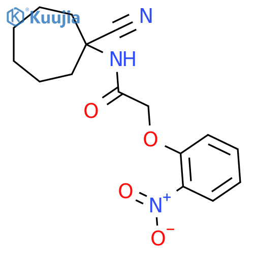 N-(1-cyanocycloheptyl)-2-(2-nitrophenoxy)acetamide structure