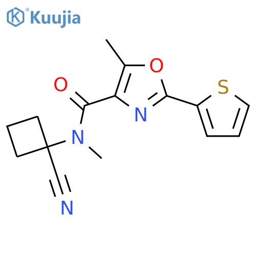 N-(1-cyanocyclobutyl)-N,5-dimethyl-2-(thiophen-2-yl)-1,3-oxazole-4-carboxamide structure