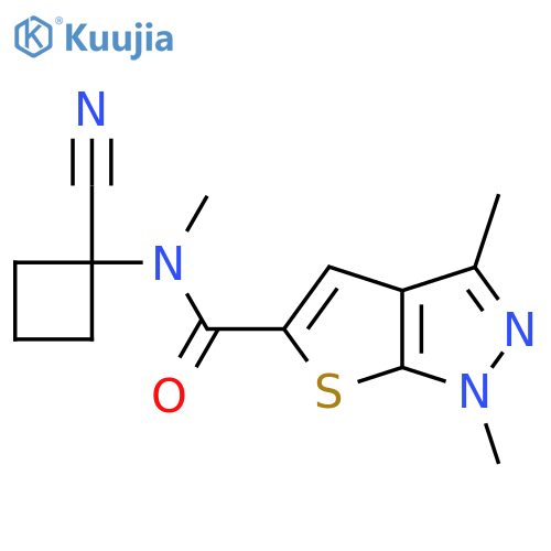 N-(1-cyanocyclobutyl)-N,1,3-trimethyl-1H-thieno2,3-cpyrazole-5-carboxamide structure
