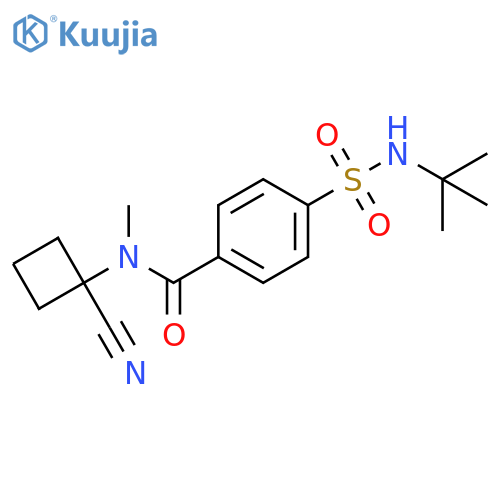 4-(tert-butylsulfamoyl)-N-(1-cyanocyclobutyl)-N-methylbenzamide structure