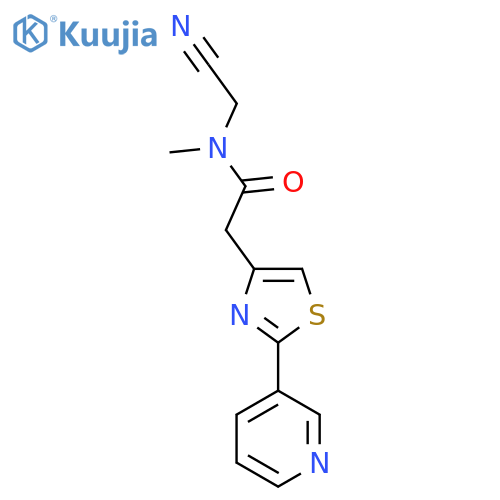 N-(cyanomethyl)-N-methyl-2-2-(pyridin-3-yl)-1,3-thiazol-4-ylacetamide structure
