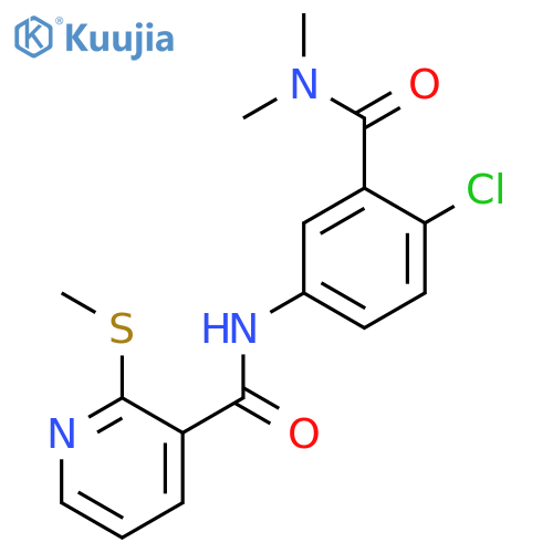 N-[4-chloro-3-(dimethylcarbamoyl)phenyl]-2-(methylsulfanyl)pyridine-3-carboxamide structure
