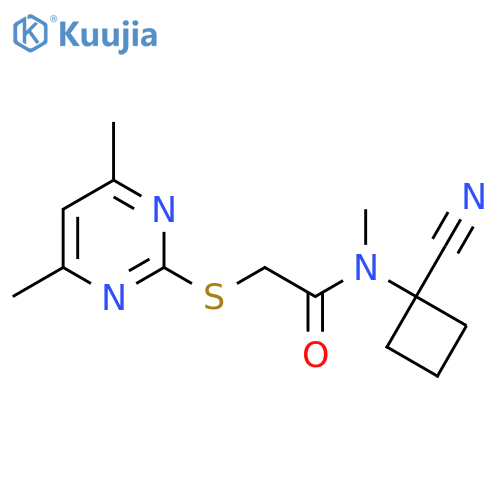N-(1-cyanocyclobutyl)-2-(4,6-dimethylpyrimidin-2-yl)sulfanyl-N-methylacetamide structure