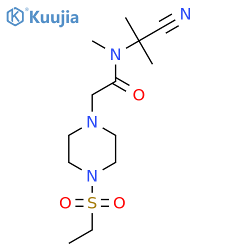 N-(1-cyano-1-methylethyl)-2-[4-(ethanesulfonyl)piperazin-1-yl]-N-methylacetamide structure