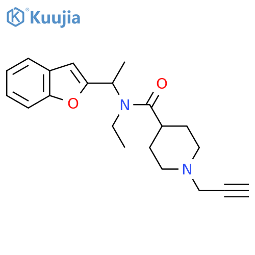 N-[1-(1-benzofuran-2-yl)ethyl]-N-ethyl-1-(prop-2-yn-1-yl)piperidine-4-carboxamide structure