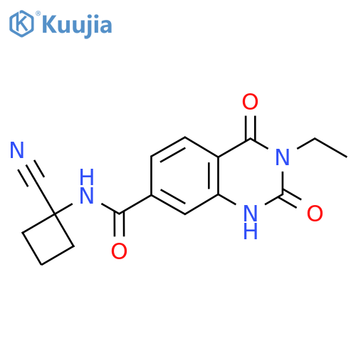 N-(1-cyanocyclobutyl)-3-ethyl-2,4-dioxo-1,2,3,4-tetrahydroquinazoline-7-carboxamide structure