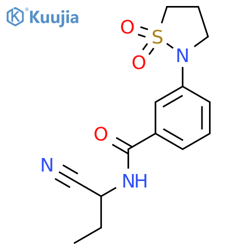 N-(1-cyanopropyl)-3-(1,1-dioxo-1lambda6,2-thiazolidin-2-yl)benzamide structure