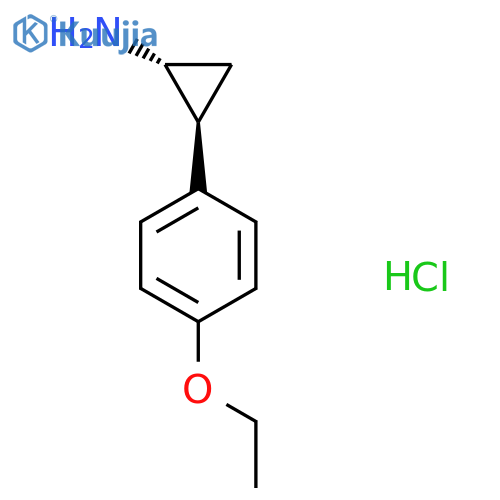 rac-(1R,2S)-2-(4-ethoxyphenyl)cyclopropan-1-amine hydrochloride, trans structure