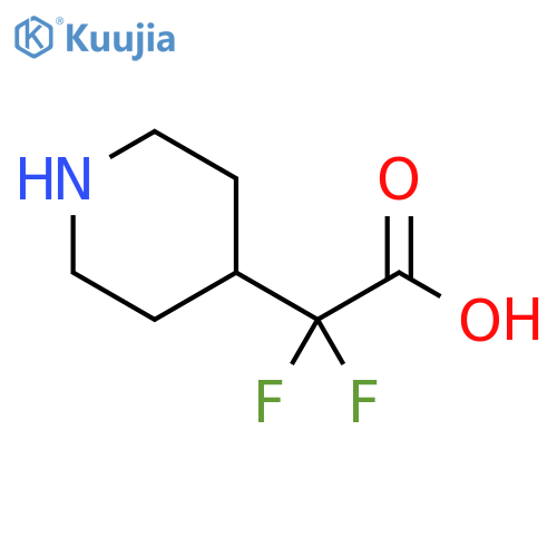 2,2-difluoro-2-(piperidin-4-yl)acetic acid structure