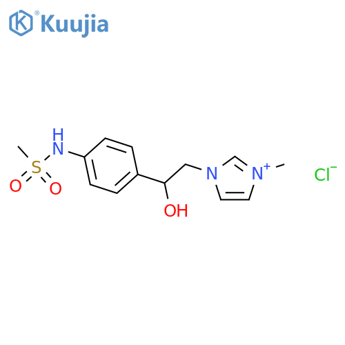 1H-Imidazolium,3-[2-hydroxy-2-[4-[(methylsulfonyl)amino]phenyl]ethyl]-1-methyl-, chloride(1:1) structure