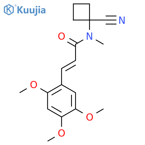 N-(1-cyanocyclobutyl)-N-methyl-3-(2,4,5-trimethoxyphenyl)prop-2-enamide structure