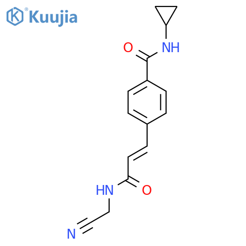 4-{2-(cyanomethyl)carbamoyleth-1-en-1-yl}-N-cyclopropylbenzamide structure