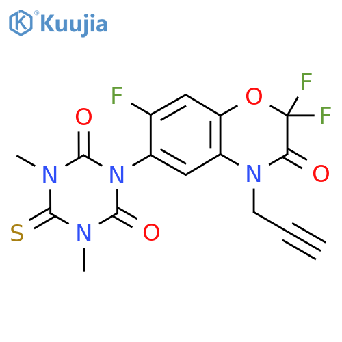 1,5-dimethyl-6-sulfanylidene-3-2,2,7-trifluoro-3-oxo-4-(prop-2-yn-1-yl)-3,4-dihydro-2H-1,4-benzoxazin-6-yl-1,3,5-triazinane-2,4-dione structure