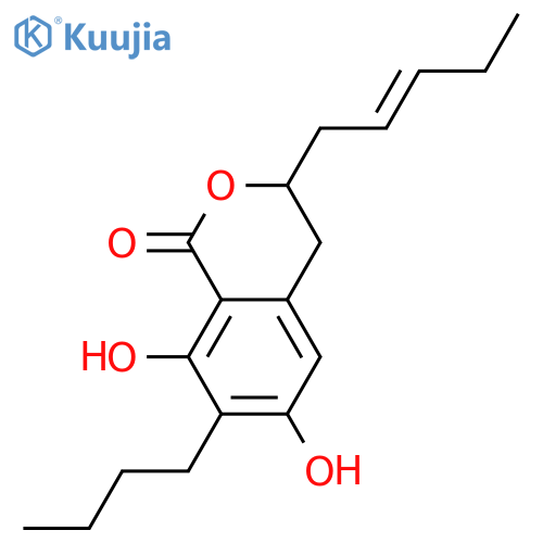 7-(2-Butenyl)-3,4-dihydro-6,8-dihydroxy-3-(3-pentenyl)-1H-2-benzopyran-1-one; (2''E,3R,3'E)-form, Δ2'-Isomer, 2'',3''-dihydro structure
