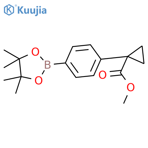 Methyl 1-[4-(4,4,5,5-tetramethyl-1,3,2-dioxaborolan-2-yl)phenyl]cyclopropane-1-carboxylate structure