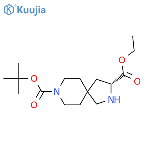 8-tert-butyl 3-ethyl (3R)-2,8-diazaspiro[4.5]decane-3,8-dicarboxylate structure