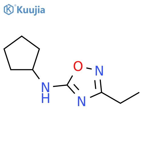 N-cyclopentyl-3-ethyl-1,2,4-oxadiazol-5-amine structure