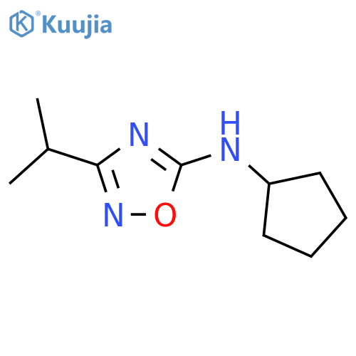 N-cyclopentyl-3-(propan-2-yl)-1,2,4-oxadiazol-5-amine structure