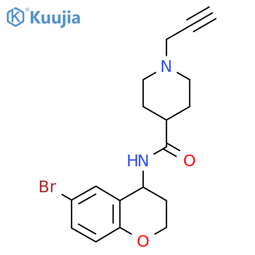 N-(6-bromo-3,4-dihydro-2H-1-benzopyran-4-yl)-1-(prop-2-yn-1-yl)piperidine-4-carboxamide structure