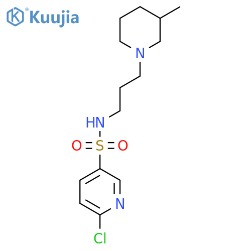 6-chloro-N-[3-(3-methylpiperidin-1-yl)propyl]pyridine-3-sulfonamide structure