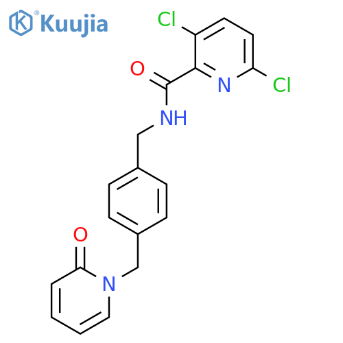 3,6-dichloro-N-({4-[(2-oxo-1,2-dihydropyridin-1-yl)methyl]phenyl}methyl)pyridine-2-carboxamide structure