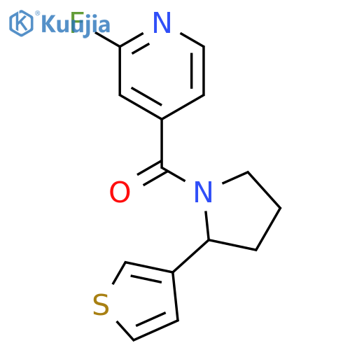 2-fluoro-4-2-(thiophen-3-yl)pyrrolidine-1-carbonylpyridine structure