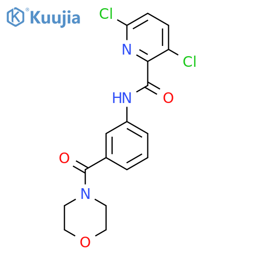 3,6-dichloro-N-[3-(morpholine-4-carbonyl)phenyl]pyridine-2-carboxamide structure