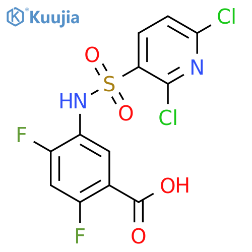 5-(2,6-Dichloropyridine-3-sulfonamido)-2,4-difluorobenzoic acid structure