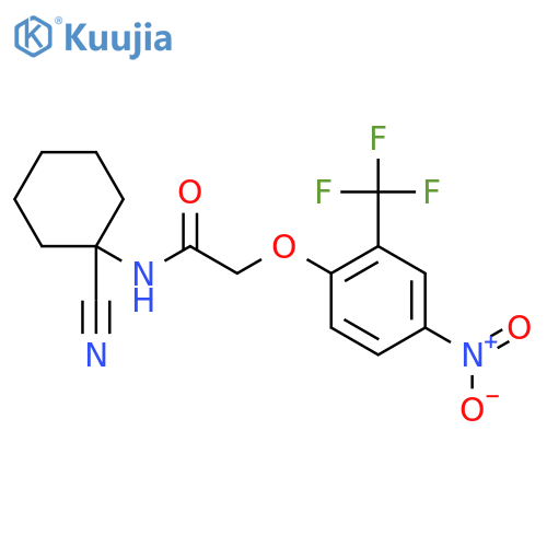 N-(1-cyanocyclohexyl)-2-[4-nitro-2-(trifluoromethyl)phenoxy]acetamide structure
