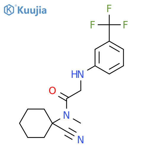 N-(1-cyanocyclohexyl)-N-methyl-2-{[3-(trifluoromethyl)phenyl]amino}acetamide structure