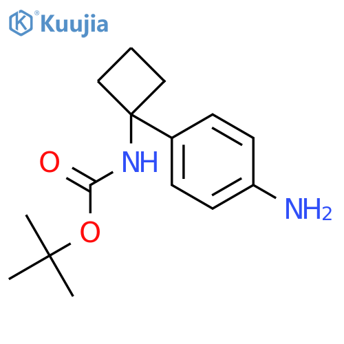 tert-butyl N-[1-(4-aminophenyl)cyclobutyl]carbamate structure
