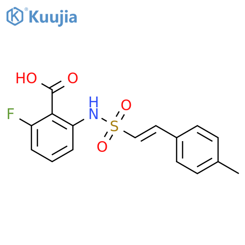 2-Fluoro-6-[2-(4-methylphenyl)ethenesulfonamido]benzoic acid structure