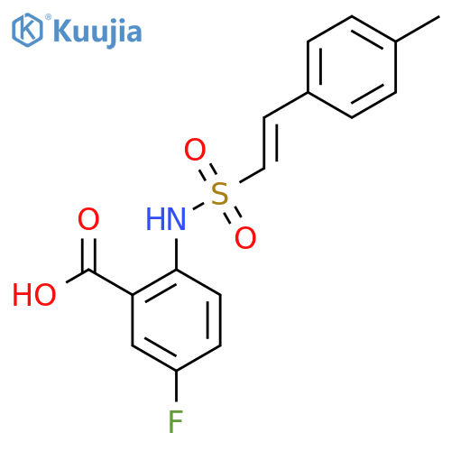 5-Fluoro-2-[2-(4-methylphenyl)ethenesulfonamido]benzoic acid structure