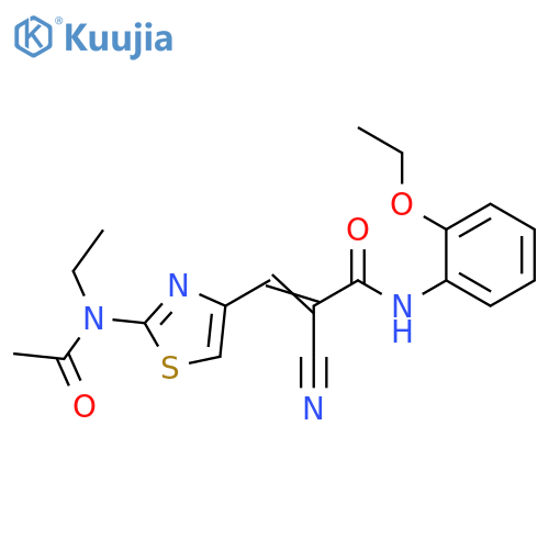 2-cyano-N-(2-ethoxyphenyl)-3-[2-(N-ethylacetamid o)-1,3-thiazol-4-yl]prop-2-enamide structure