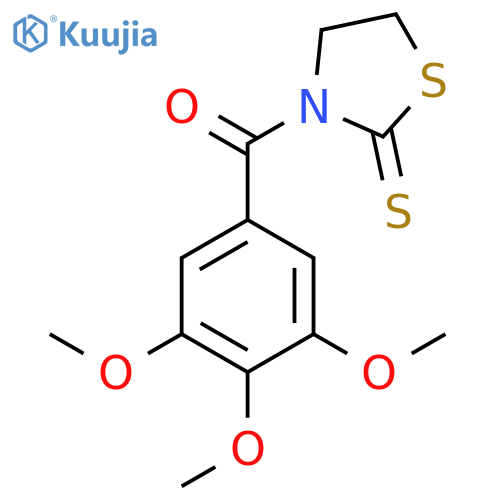 3-(3,4,5-trimethoxybenzoyl)-1,3-thiazolidine-2-thione structure