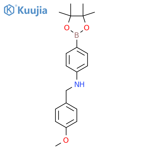 Benzenemethanamine, 4-methoxy-N-[4-(4,4,5,5-tetramethyl-1,3,2-dioxaborolan-2-yl)phenyl]- structure
