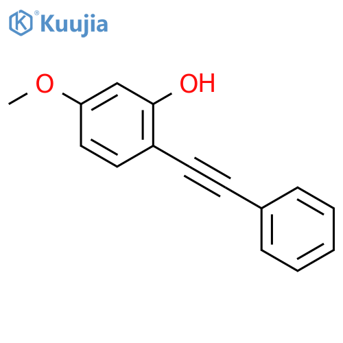 Phenol, 5-methoxy-2-(2-phenylethynyl)- structure