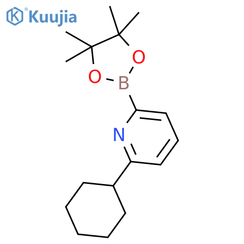 2-Cyclohexyl-6-(4,4,5,5-tetramethyl-1,3,2-dioxaborolan-2-yl)pyridine structure