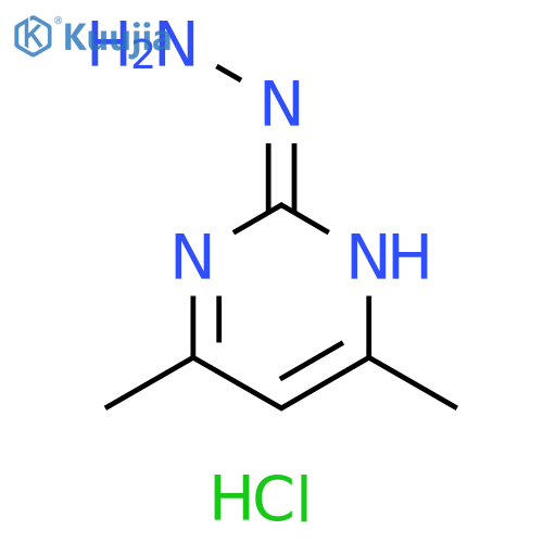 Pyrimidine, 2-hydrazinyl-4,6-dimethyl-, hydrochloride (1:1) structure