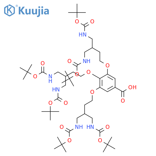 Benzoic acid, 3,4,5-tris[4-[[(1,1-dimethylethoxy)carbonyl]amino]-3-[[[(1,1-dimethylethoxy)carbonyl]amino]methyl]butoxy]- structure